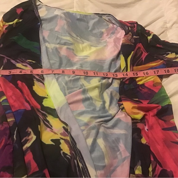 Viottiset XL multicolored 3 pieces high waist bikini maxi swimsuit cover-up NWOT - Picture 8 of 11